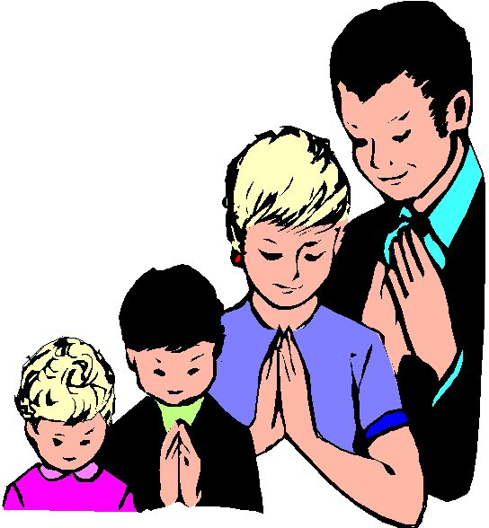 Family Praying Clipart.