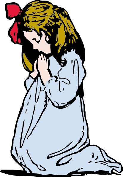 Girl Praying clip art Free vector in Open office drawing svg.