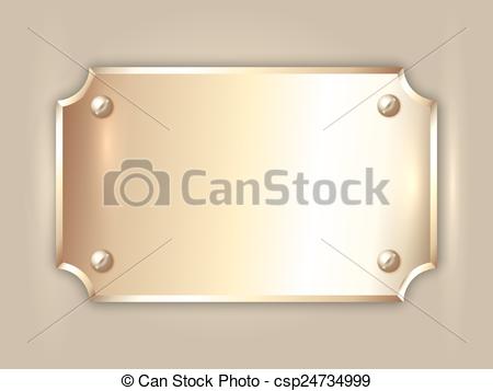 EPS Vectors of Vector abstract precious metal golden award plate.