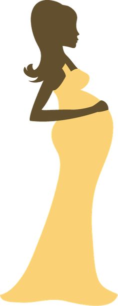 Baby Shower Pregnant Woman Silhouette Clip Art.