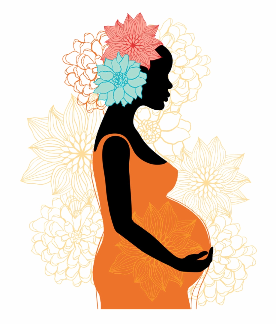 Image Black And White Library Pregnancy Clip Art Flowers.