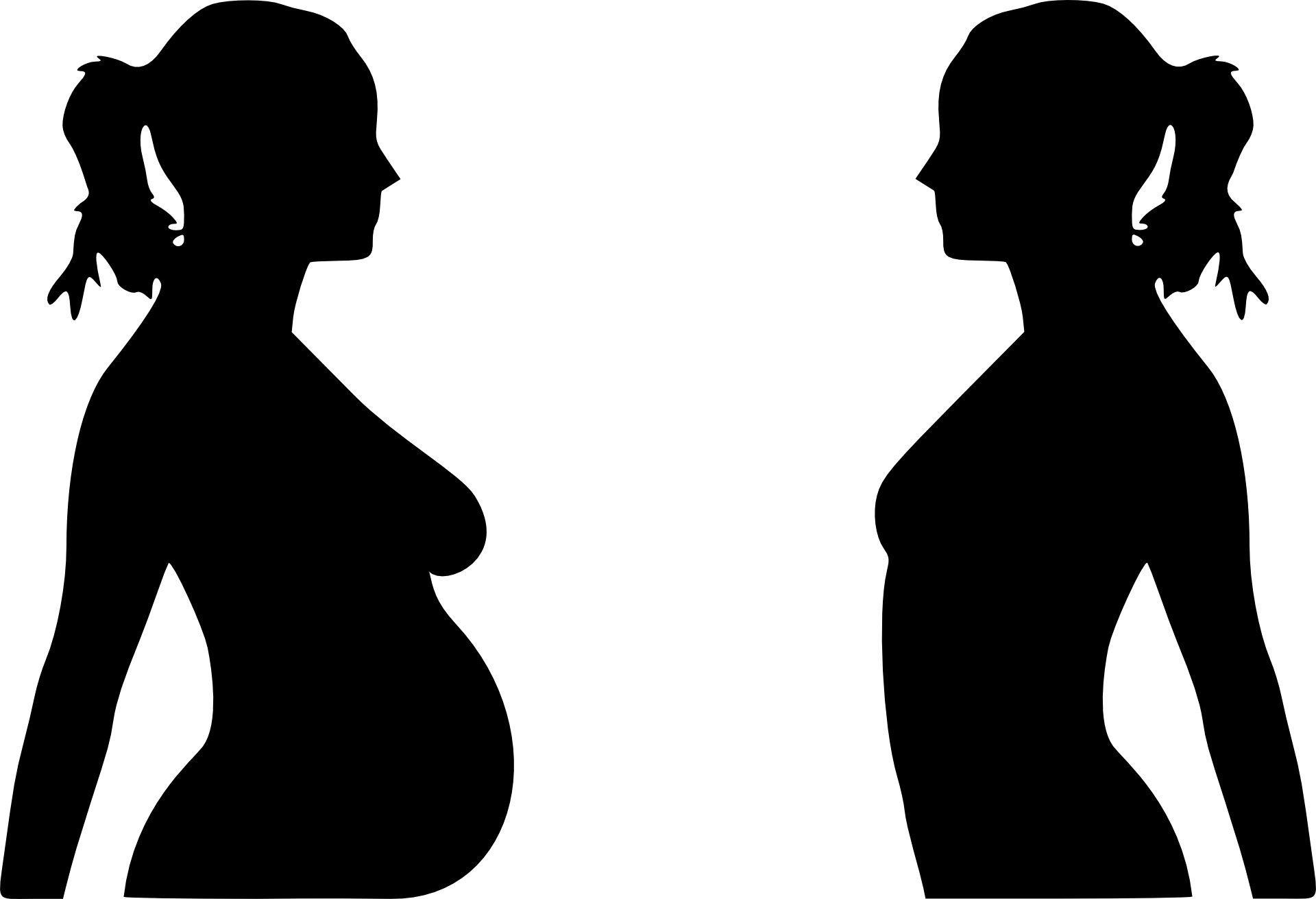 Pregnant Woman Silhouette Clip Art Free N21 free image.