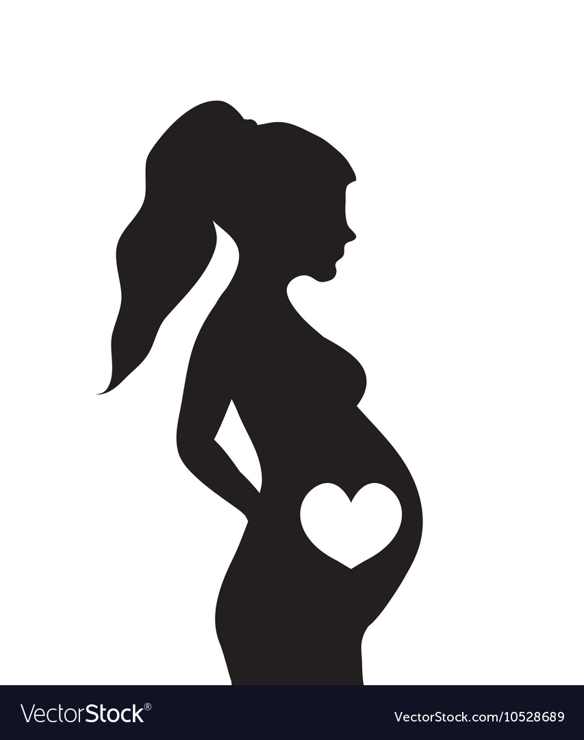 Silhouette of the pregnant woman Silhouette of.