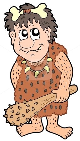 Cartoon prehistoric man stock vector.