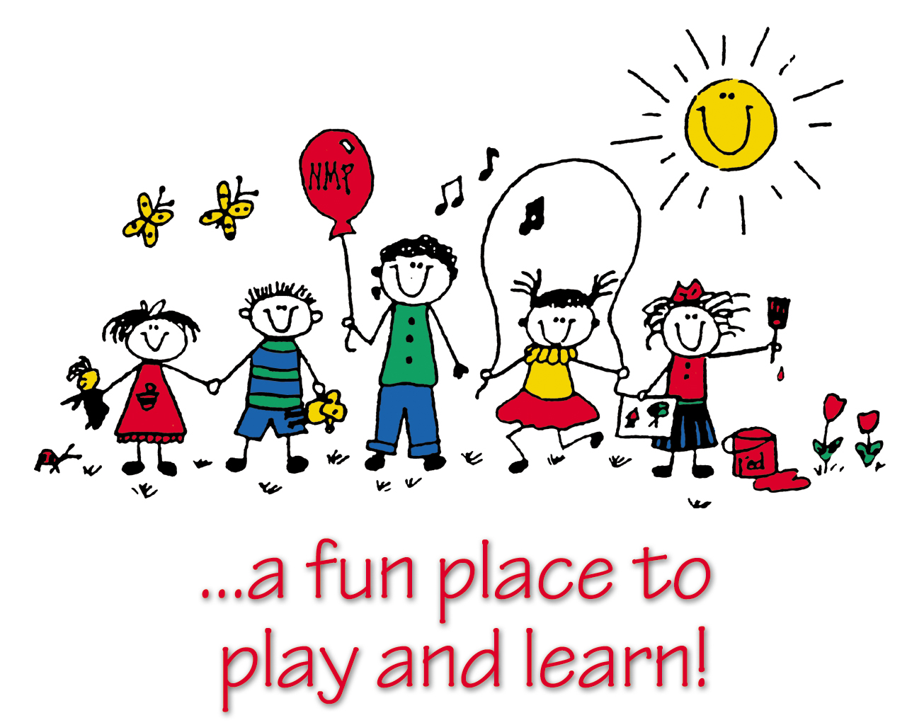 Preschool Play Learn And Grow Together Clipart.