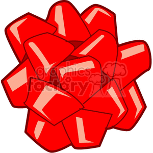 red gift bow clipart. Royalty.