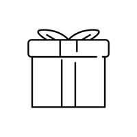 present outline Icon icons transparent isolated line art.