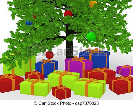 Presents Under The Christmas Tree Clipart.