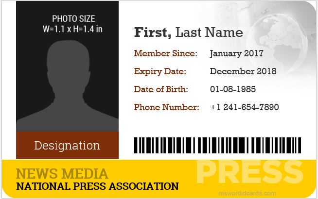 10 Best Press Reporter ID Card Templates.