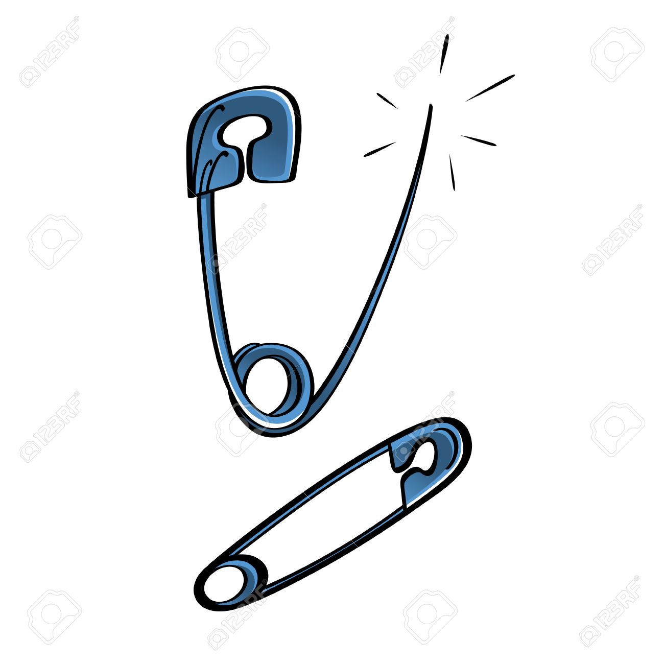 Safety Pin Sharp Steel Prick Royalty Free Cliparts, Vectors, And.