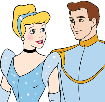 Cinderella and Prince Charming Clip Art.