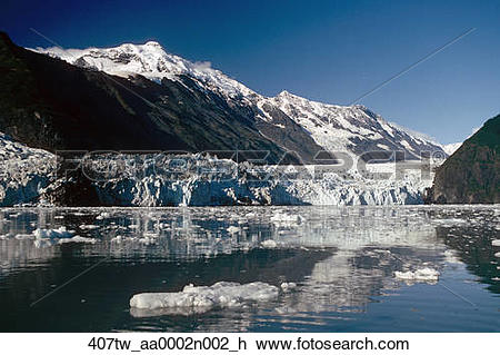 Stock Photo of Cascade & Barry Glaciers Prince William Sound AK.