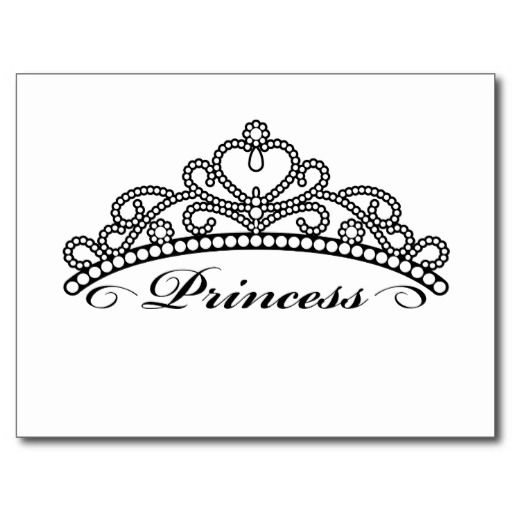 princess crown black and white.