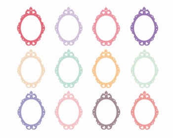 Princess Frame Clipart, Digital Clipart, Princes Frame Set #153.