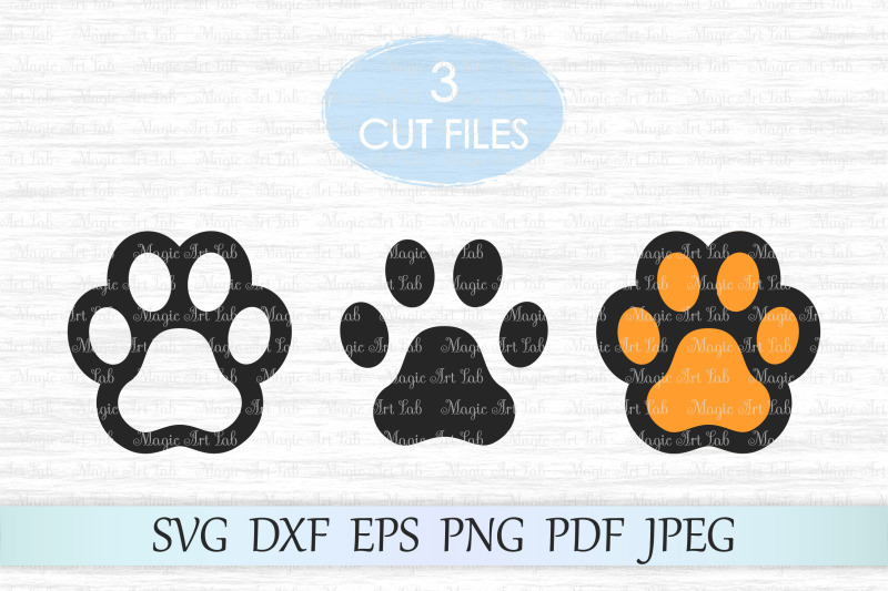 Paw print cut file, Dog paw svg, Paw print clipart By.