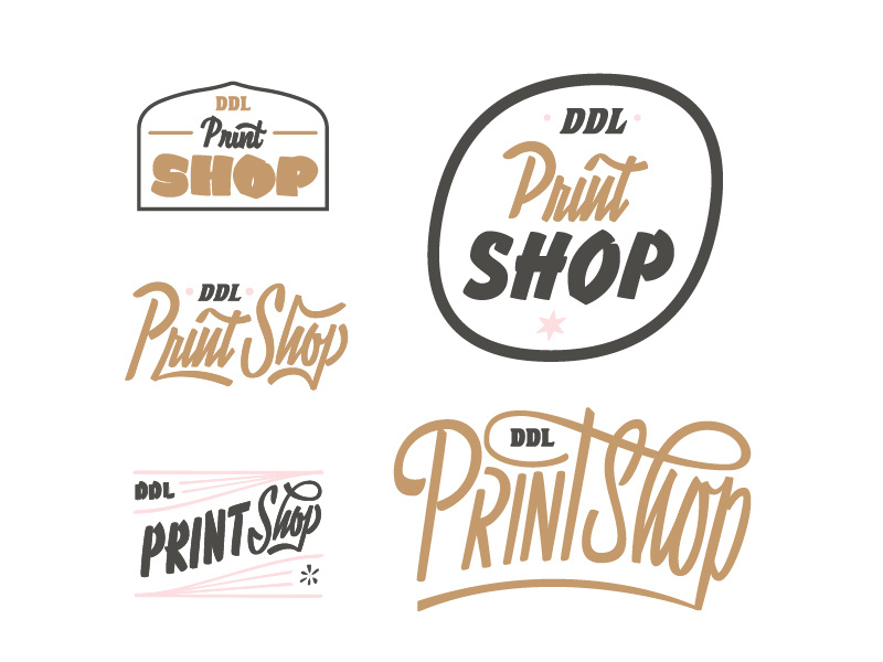 Unused Print Shop Logos by Ambrose Holiday for Delicious.