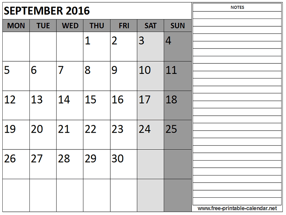 Calendar template.
