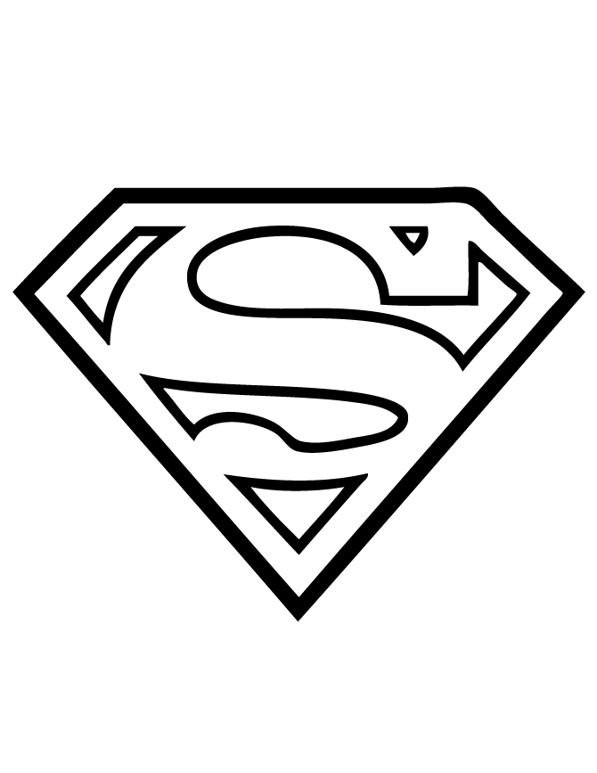 Printable Superman Logo Coloring Page N2 free image.