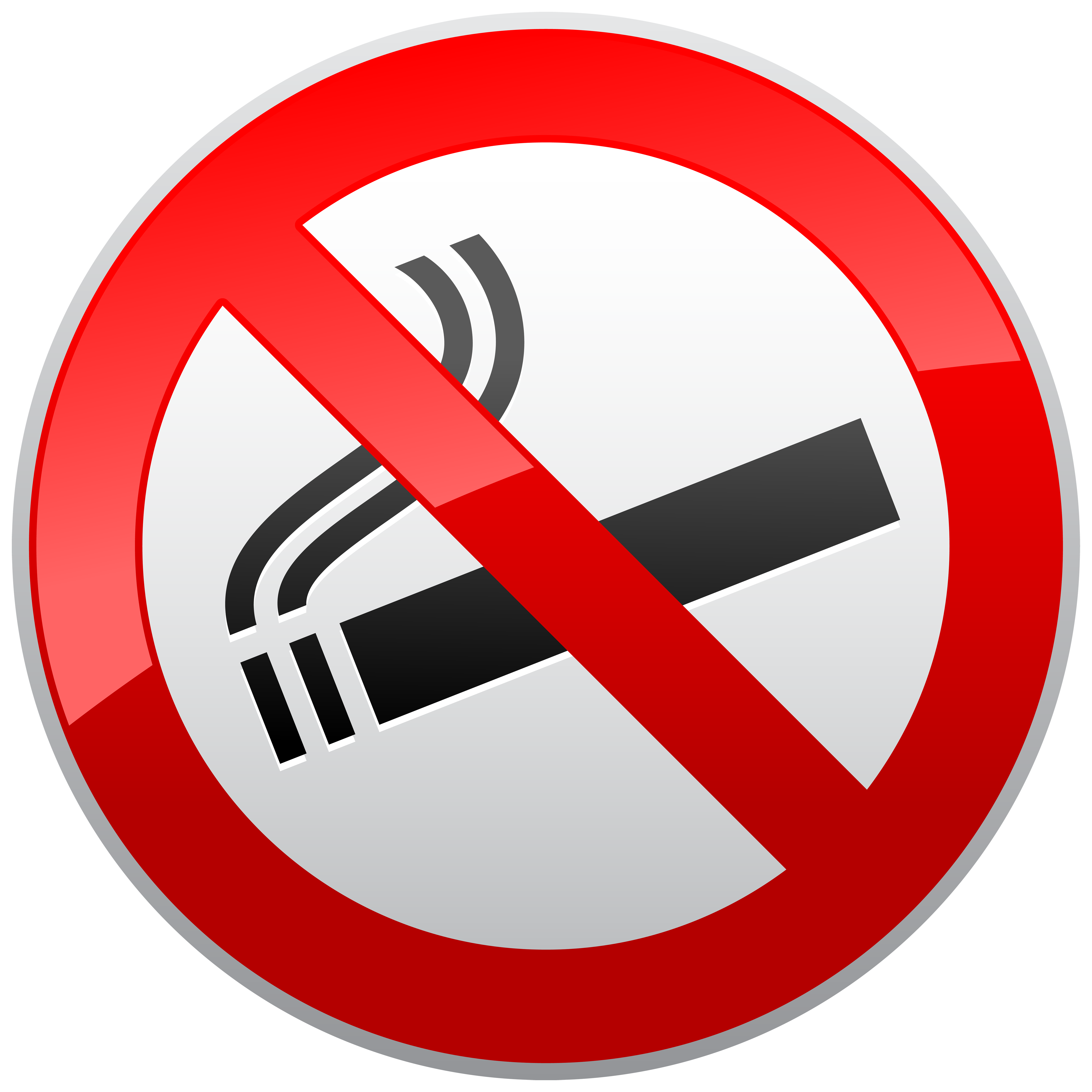 No Smoking Prohibition Sign PNG Clipart Image.