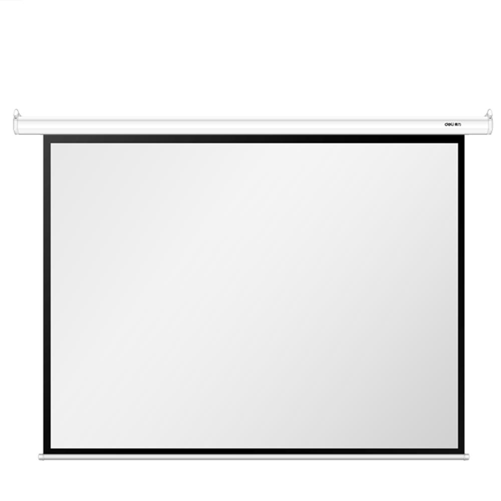 Deli 50492 Hanging Projector Screen 4:3 HD 100 Inches Electric Projection  Screen.