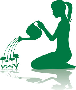 Watering Plants Clipart Image.