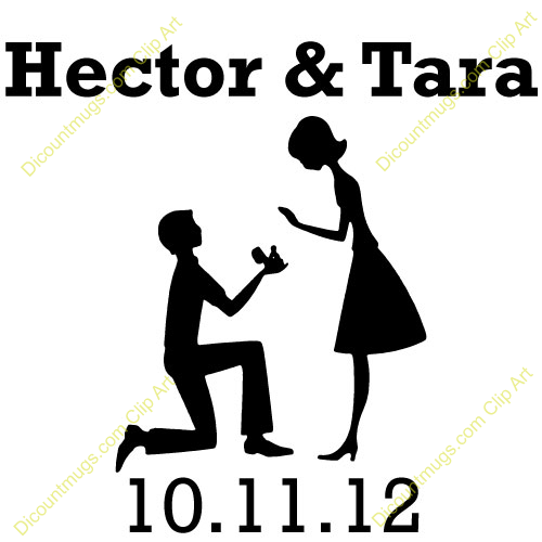 Marriage Proposal Silhouette Clipart.