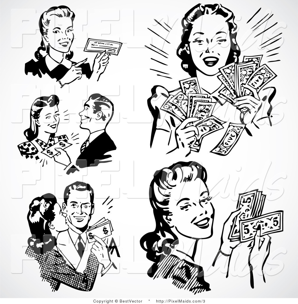 Vector Clipart of Prosperous Retro People by BestVector.