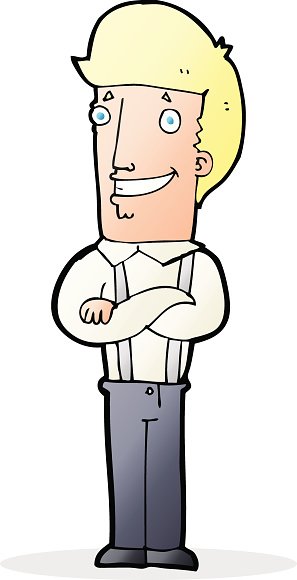 Cartoon Proud Man premium clipart.