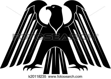Clipart of Proud black eagle silhouette k20118235.