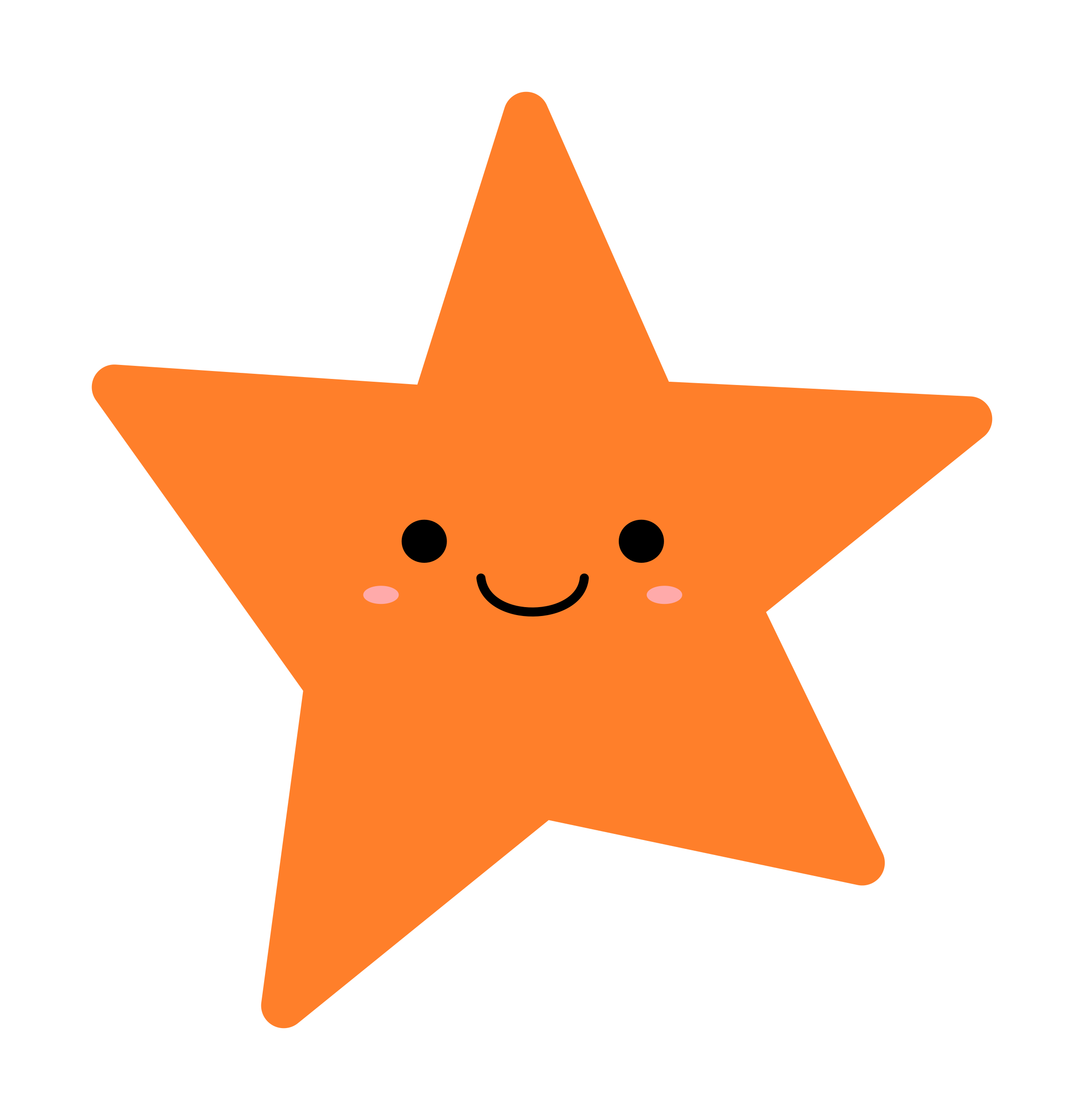 Orange Star vector clipart image.