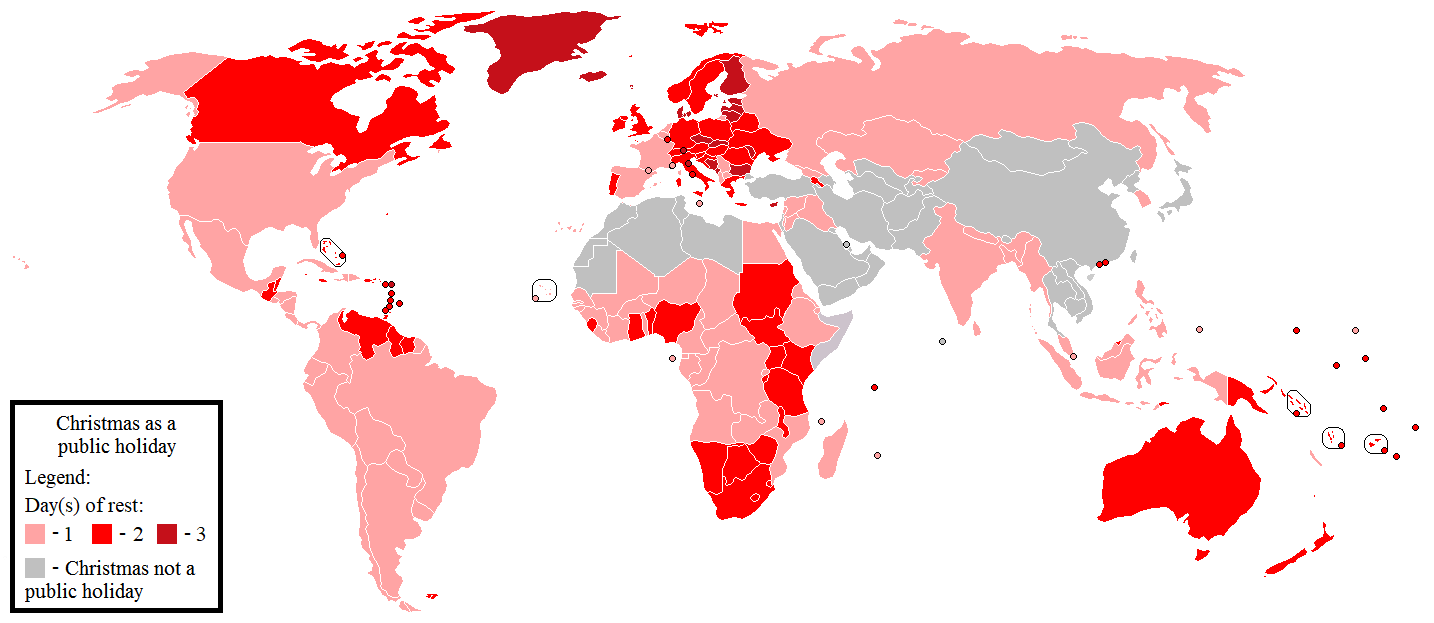 File:Countries that recognize Christmas as a Public Holiday.