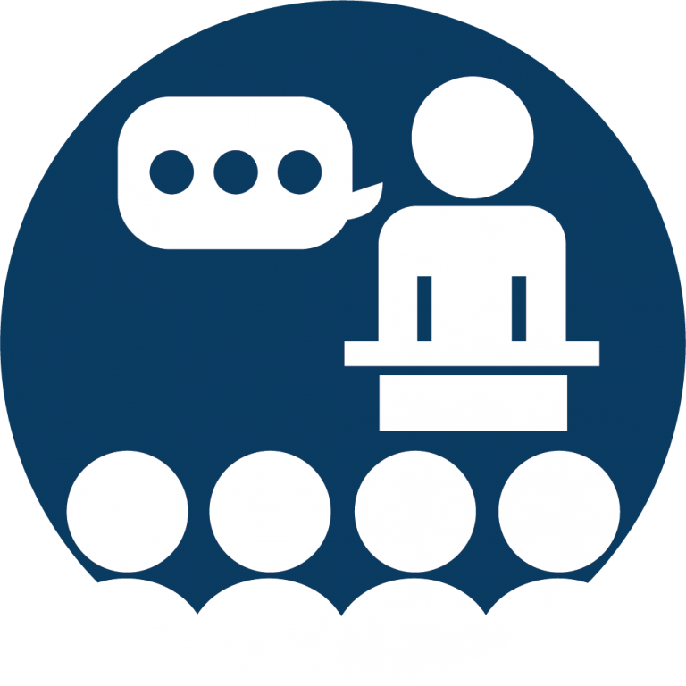 General Awareness Icon That Features A Person Speaking.