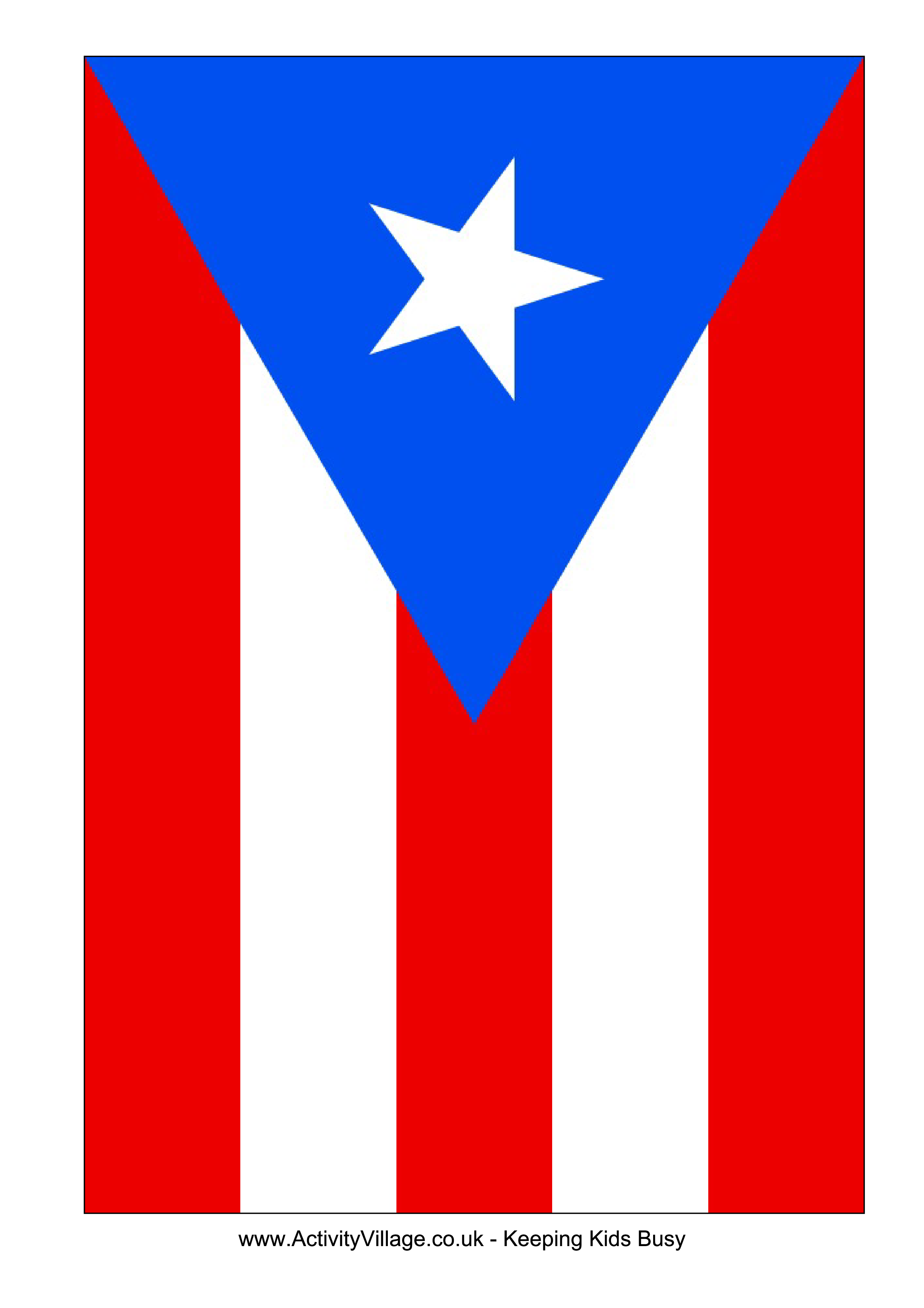 Download this free printable Puerto Rico template A4 flag.