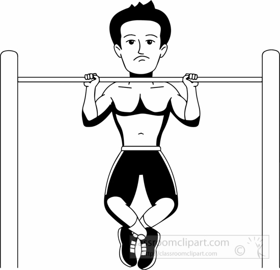 Man Doing A Pull Up Clipart.