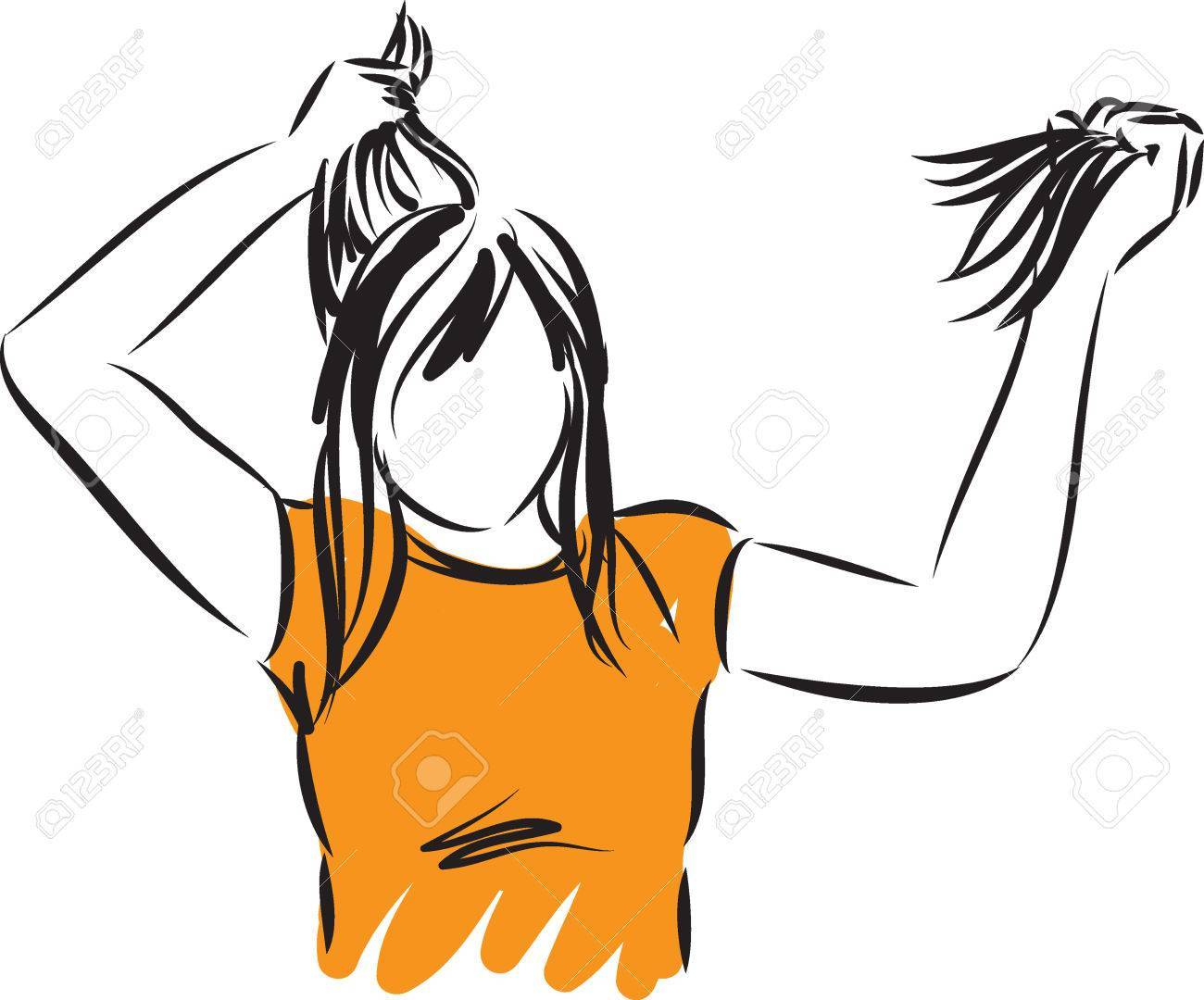 Woman Pulling Hair Out Clipart Free Images At Clker C - vrogue.co