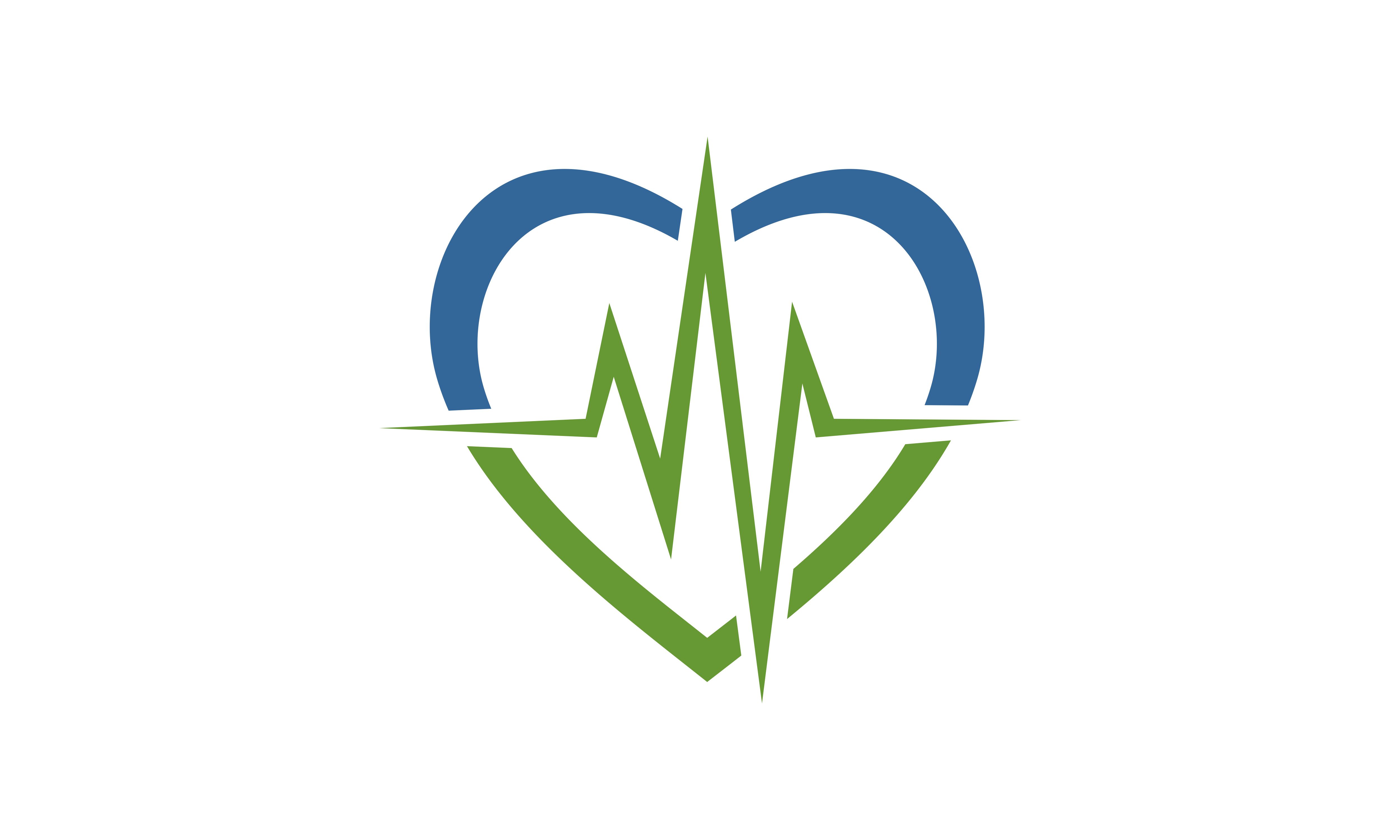 Medical love pulse logo.