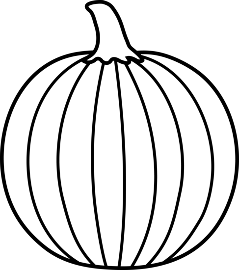 Pumpkin Outline Clipart Black And White.
