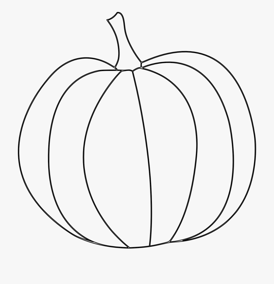 Pumpkin Line Drawing Clip Art.