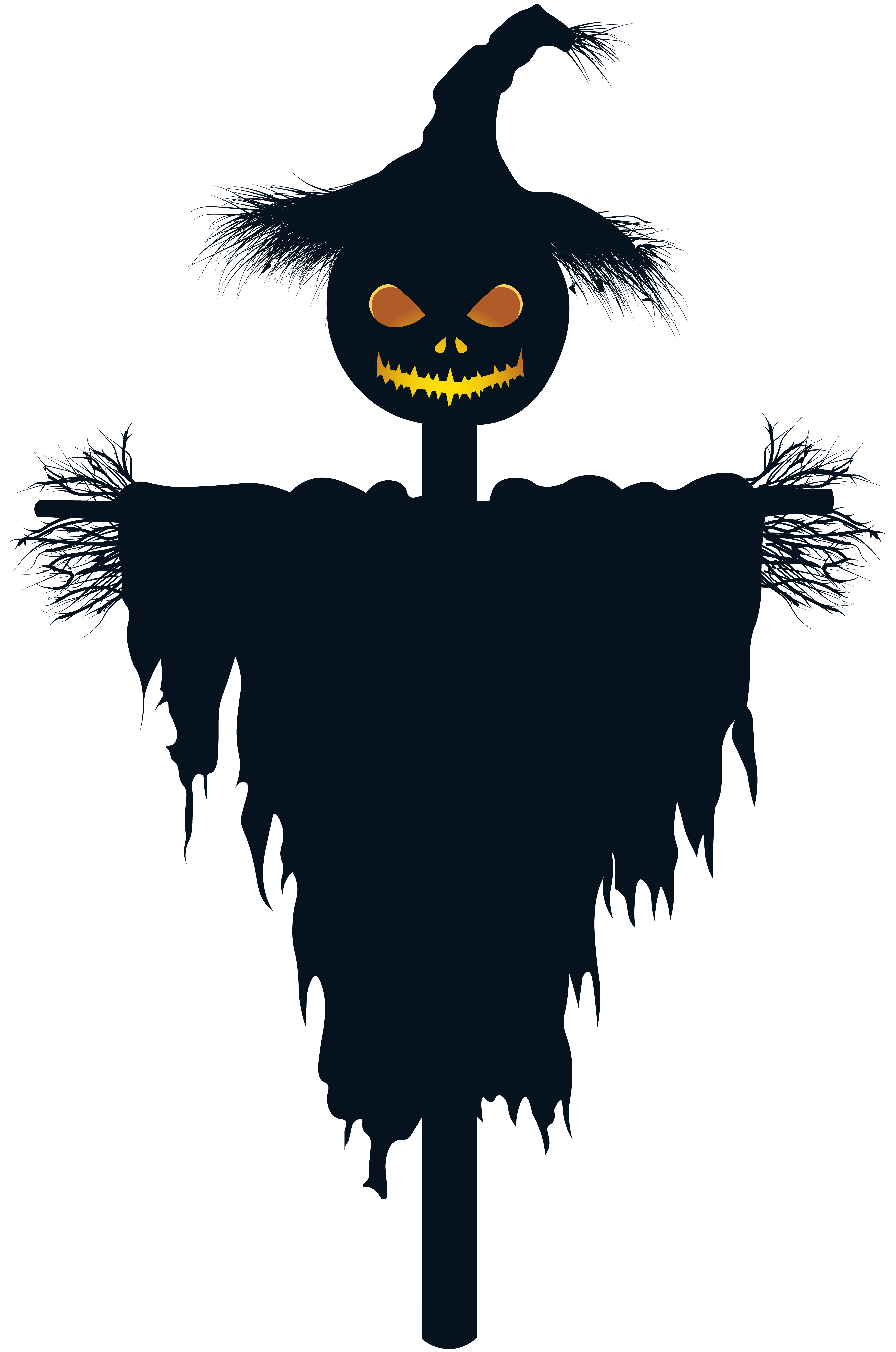 Halloween Pumpkin Scarecrow PNG Clip Art Image.