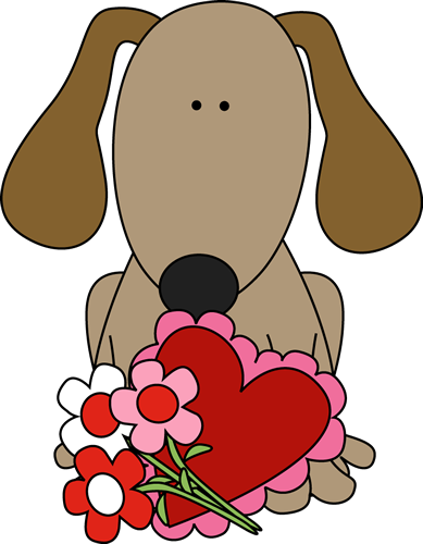Valentine\'s Day Dog Clip Art.