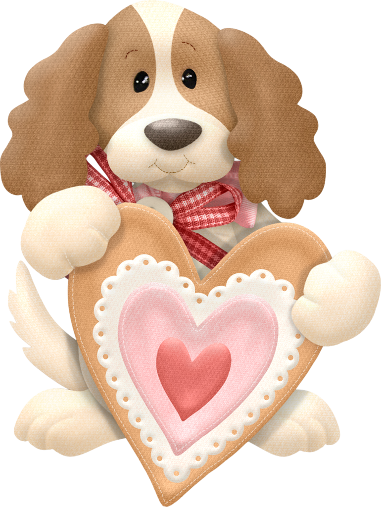 PUPPY WITH HEART CLIP ART.