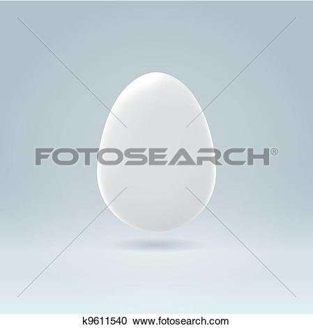 Stock Illustrations of Pure white egg hanging in space k9611540.