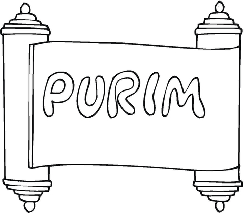 Purim coloring page.
