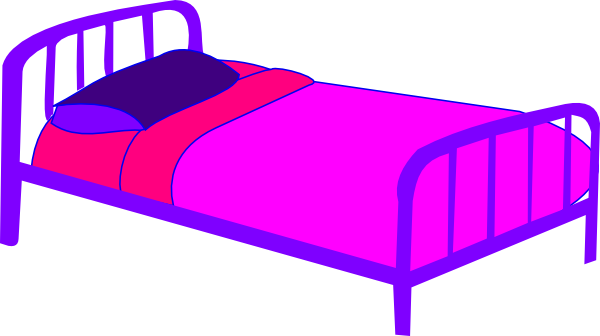 Purple bed pink covers clip art at vector clip art.