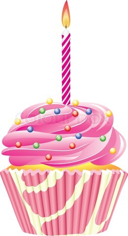 purple birthday cupcake clipart - Clipground