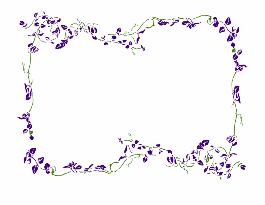 Purple Floral Border Clipart.