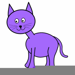 Purple Cat Clipart.