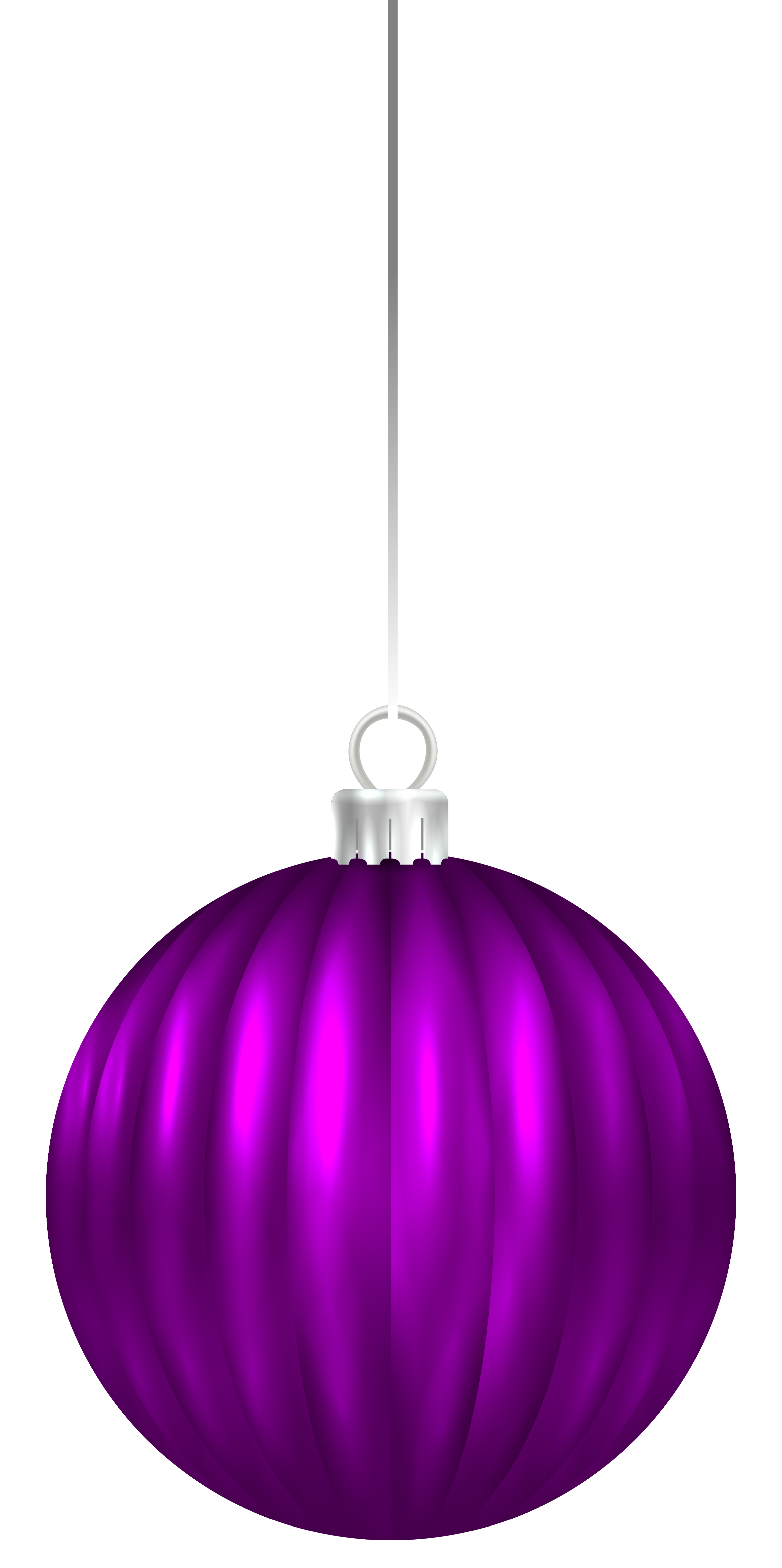 Purple Christmas Ball Ornament PNG Clip Art Image.