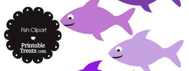 Fish Clipart in Shades of Purple — Printable Treats.com.