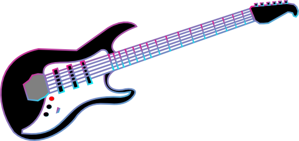 Purple Guitar Clip Art.